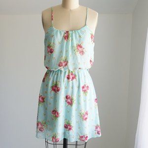 Light Blue Floral Summer Dress